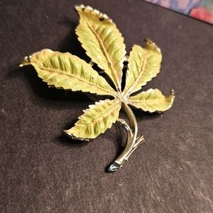 Leaf  Rare Costume Jewelry Brooch Leaf Shaped Brooch Pin